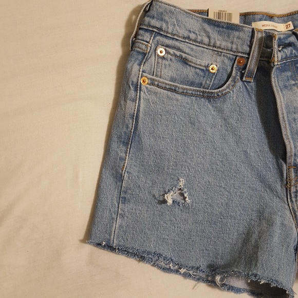 Levi's Wedgie Fit Vintage High Rise Shorts 27 28 - Picture 7 of 7